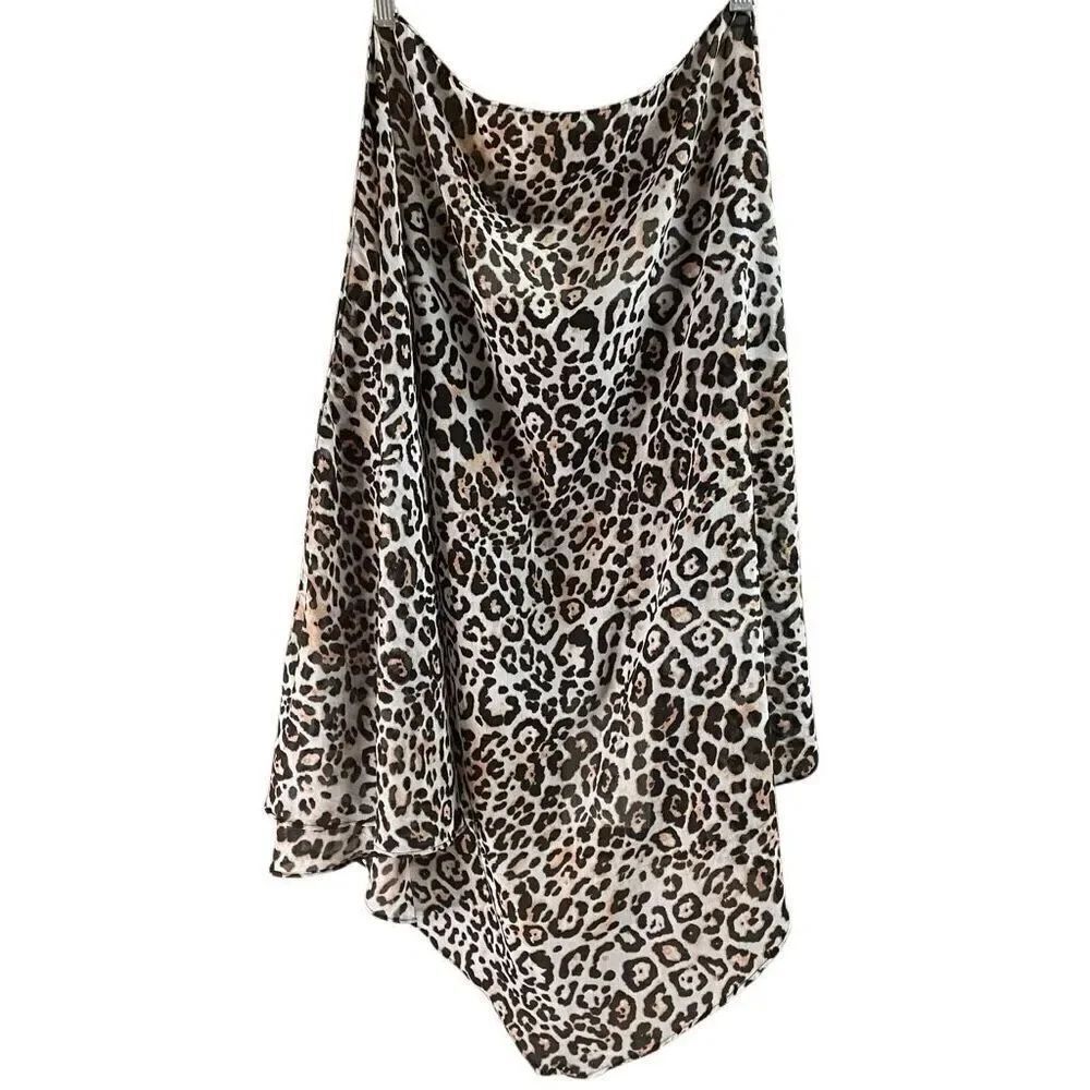 FOREVER 21 Womens Leopard Print Swim Cover NWT One Size Brown Cream Swimwear